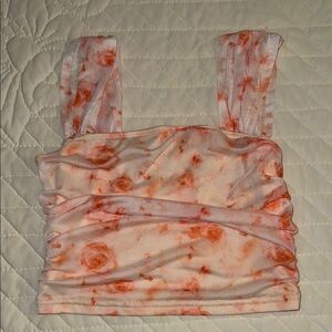 SHEIN Pink Ruched Sleeveless Tank Top